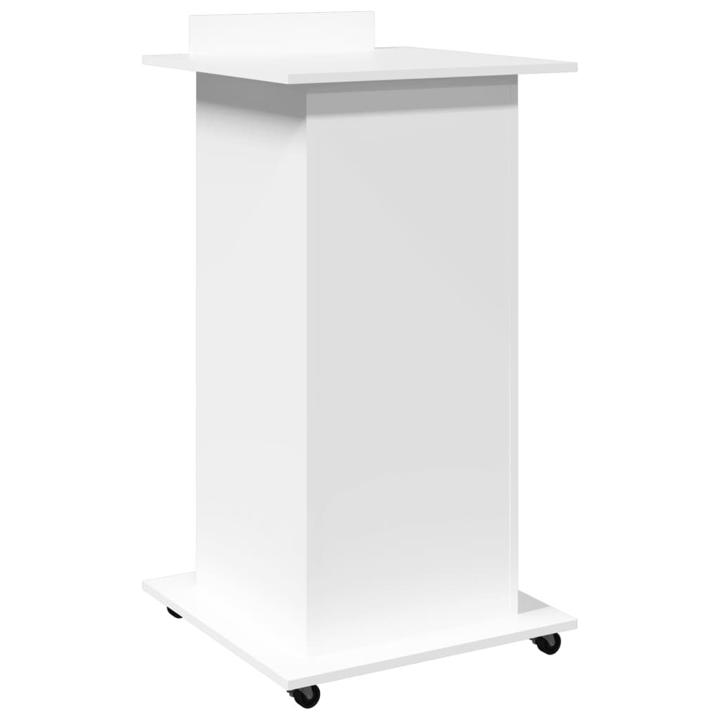 Pupitre et roues et tiroir blanc 55x55x107 cm bois d'ingénierie Bureaux vidaXL