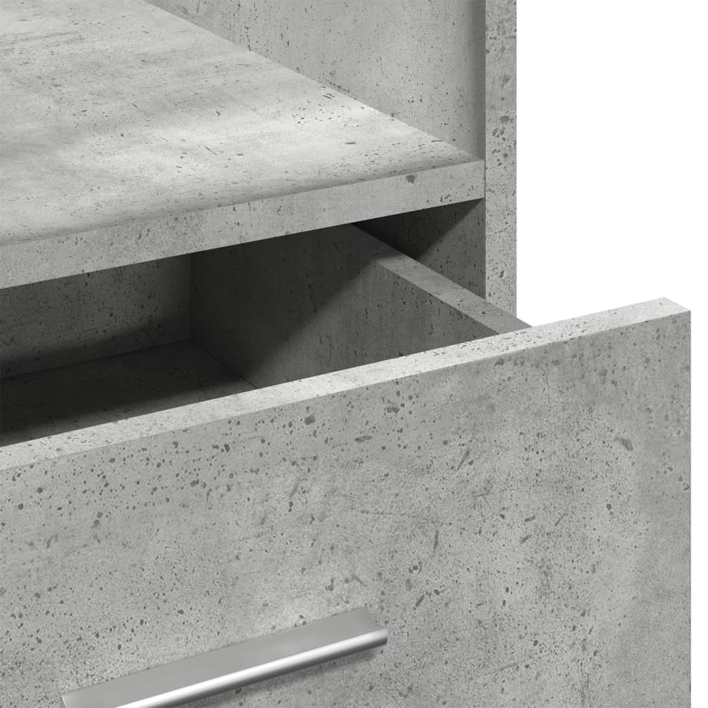 Pupitre avec roues et tiroir gris béton bois d'ingénierie Bureaux vidaXL