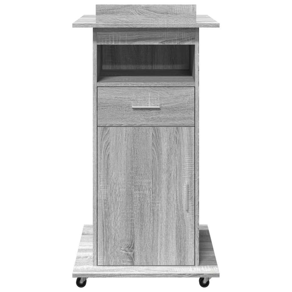 Pupitre avec roues et tiroir sonoma gris bois d'ingénierie Bureaux vidaXL