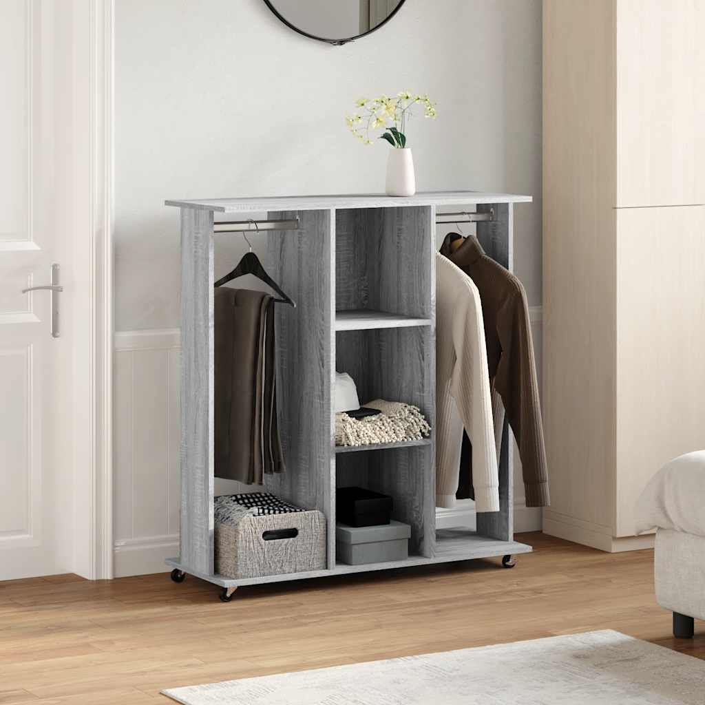 Garde-robe avec roues sonoma gris 102x38x110 cm bois ingénierie - XIOS