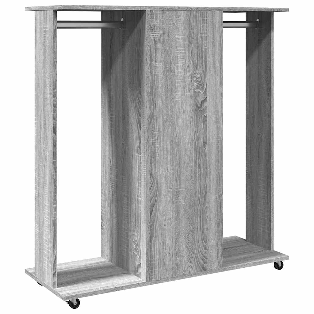 Garde-robe avec roues sonoma gris 102x38x110 cm bois ingénierie - XIOS