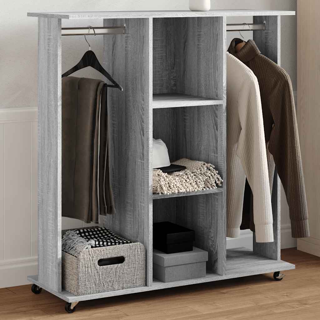 Garde-robe avec roues sonoma gris 102x38x110 cm bois ingénierie - XIOS
