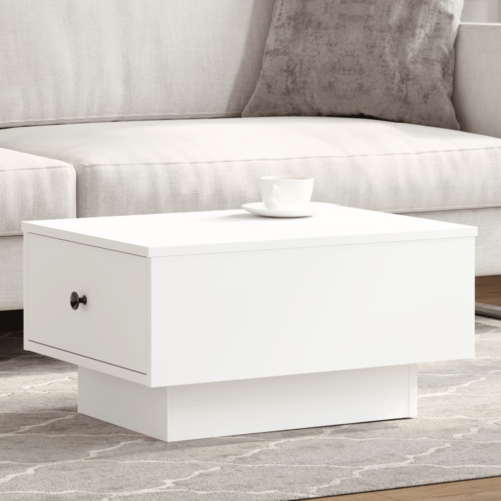 Table basse blanc 60x45x31 cm bois d'ingénierie - XIOS