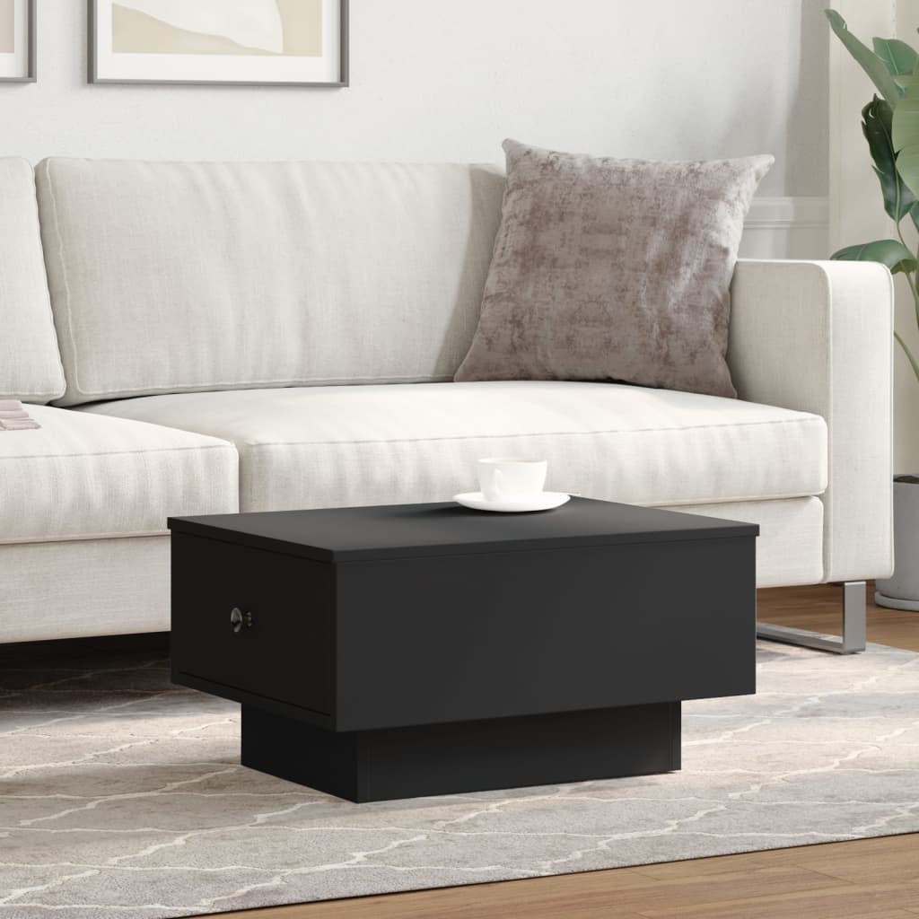 Table basse noir 60x45x31 cm bois d'ingénierie - XIOS
