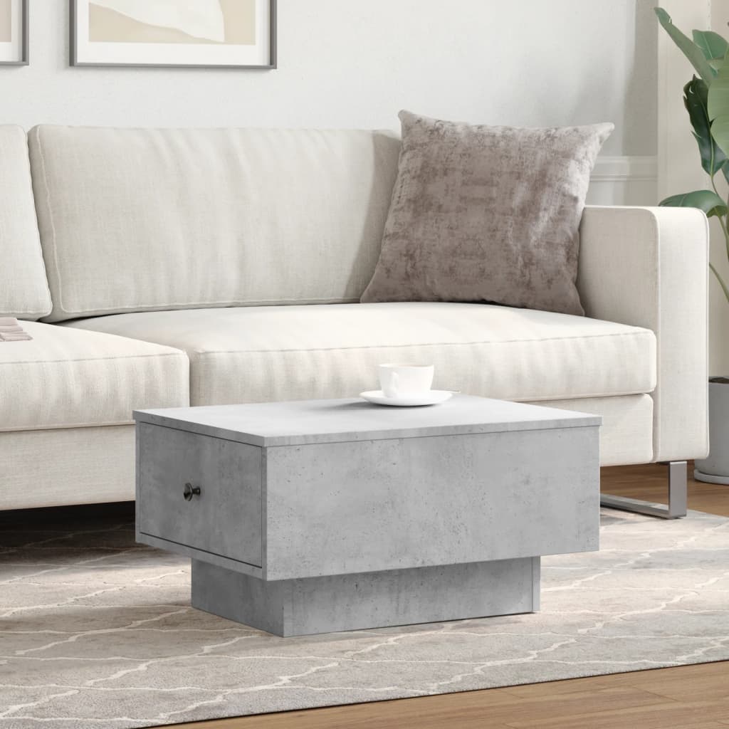 Table basse gris béton 60x45x31 cm bois d'ingénierie - XIOS