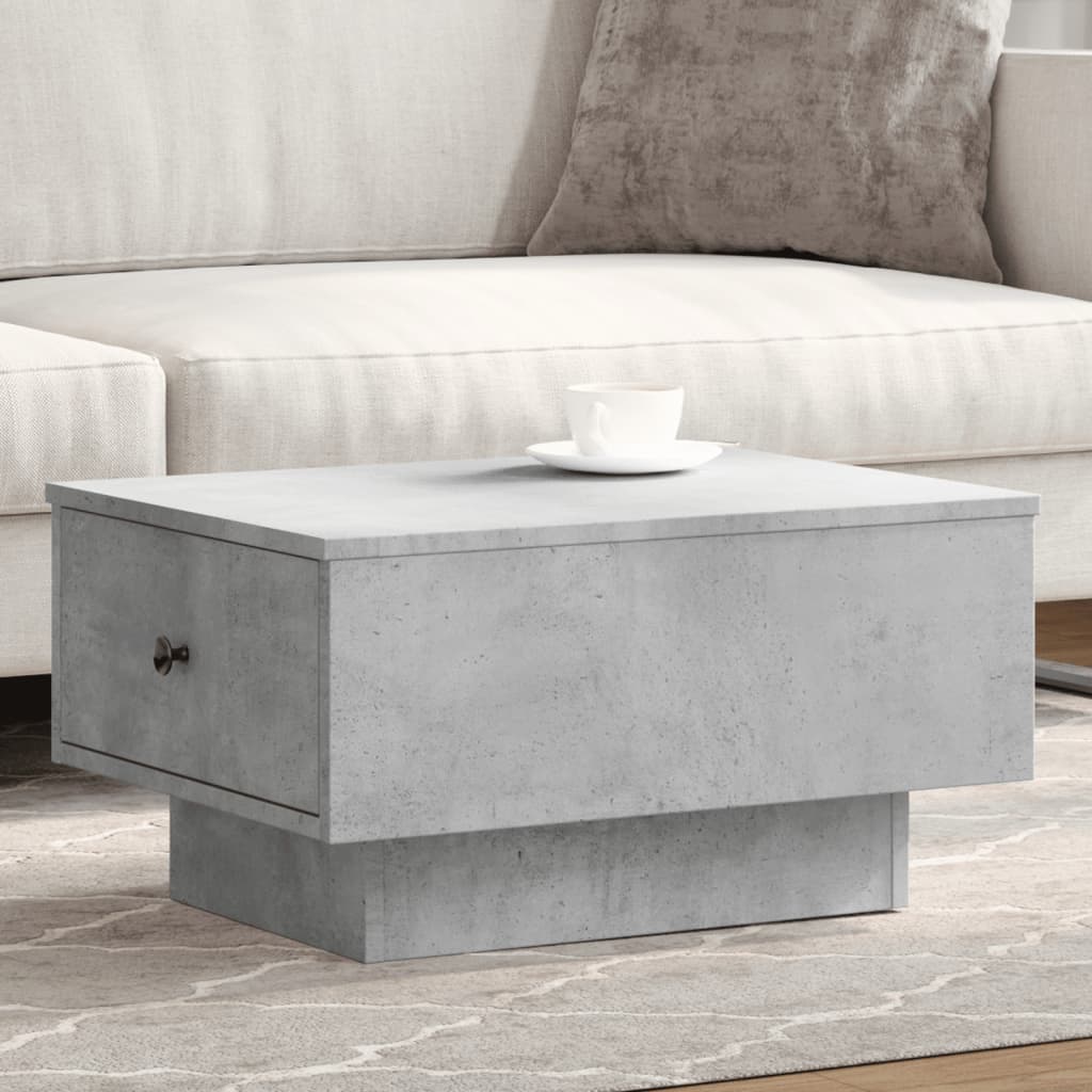 Table basse gris béton 60x45x31 cm bois d'ingénierie - XIOS