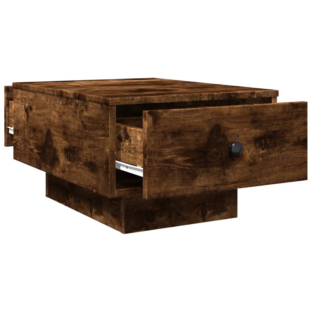 Table basse chêne fumé 60x45x31 cm bois d'ingénierie - XIOS