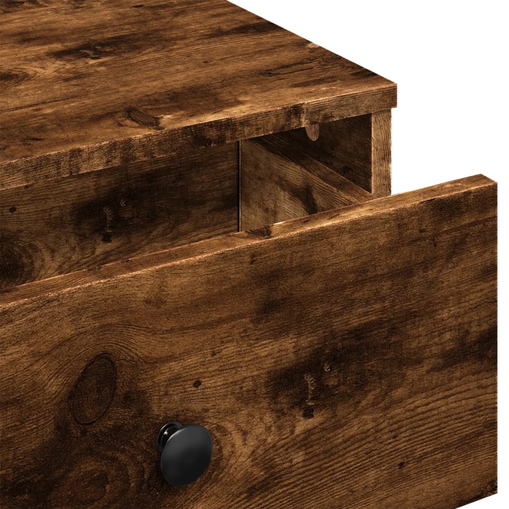 Table basse chêne fumé 60x45x31 cm bois d'ingénierie - XIOS