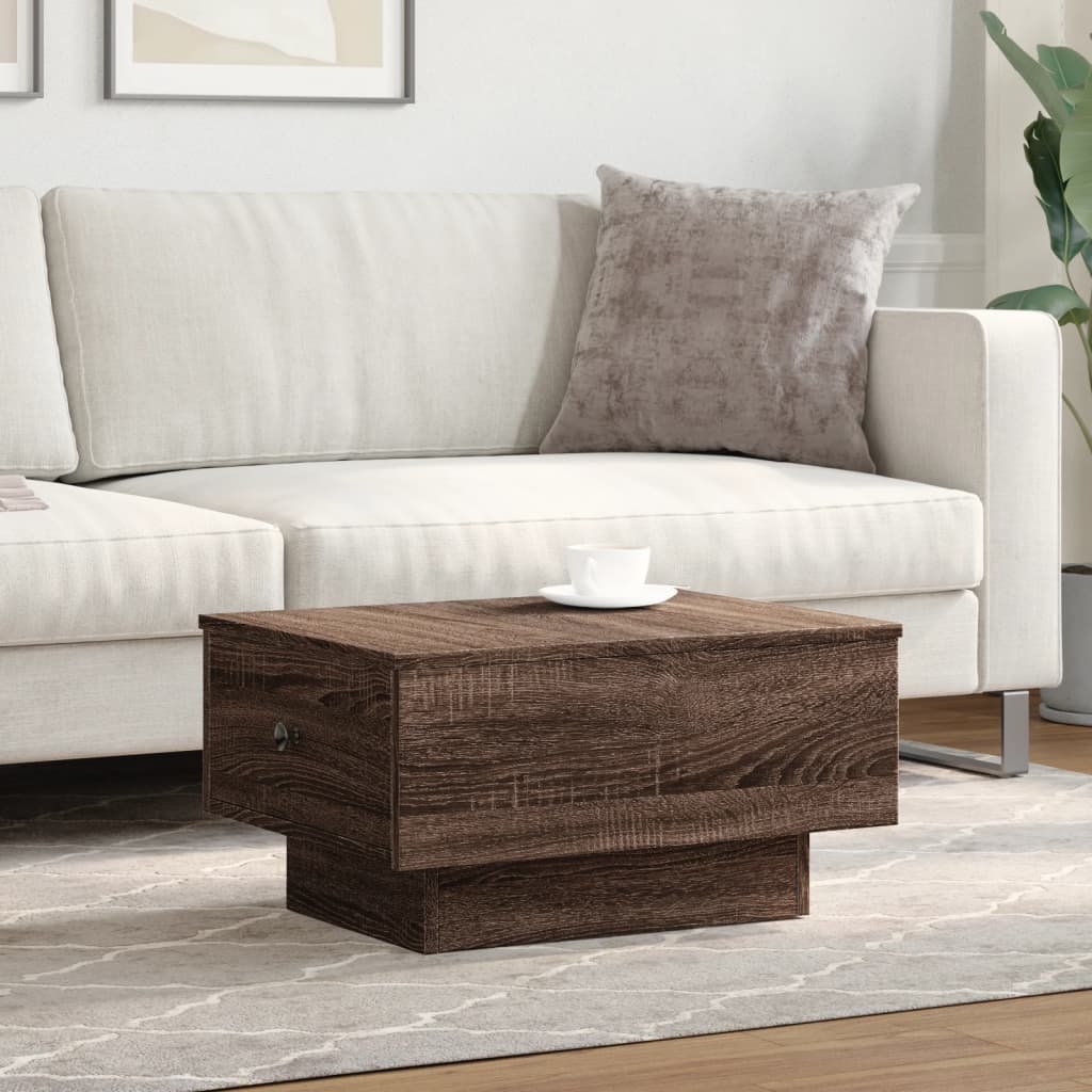 Table basse chêne marron 60x45x31 cm bois d'ingénierie - XIOS