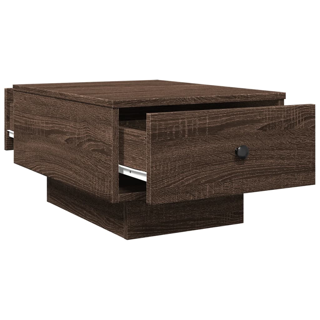 Table basse chêne marron 60x45x31 cm bois d'ingénierie - XIOS