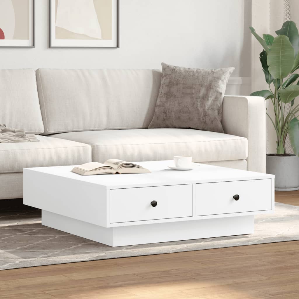 Table basse Blanc 90x90x28 cm Aggloméré - XIOS