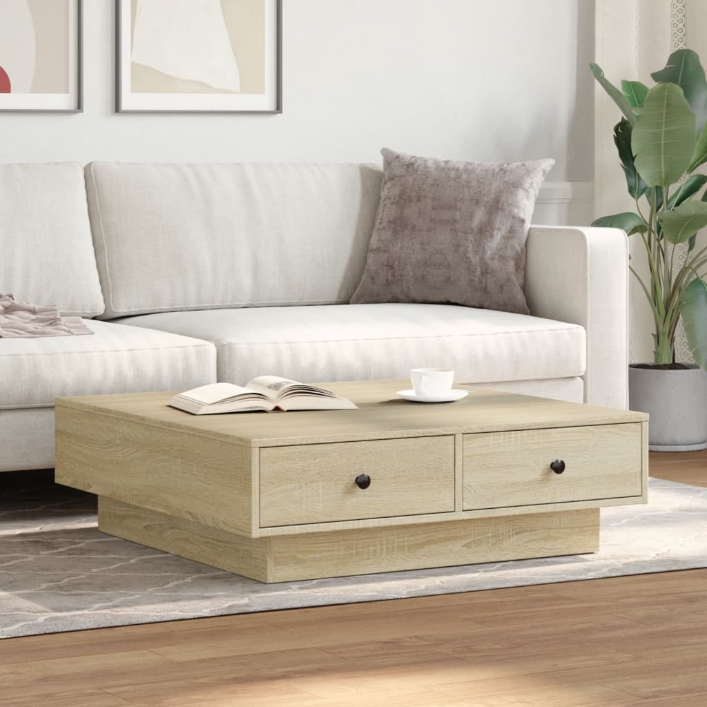 Table basse Chêne sonoma 90x90x28 cm Aggloméré - XIOS