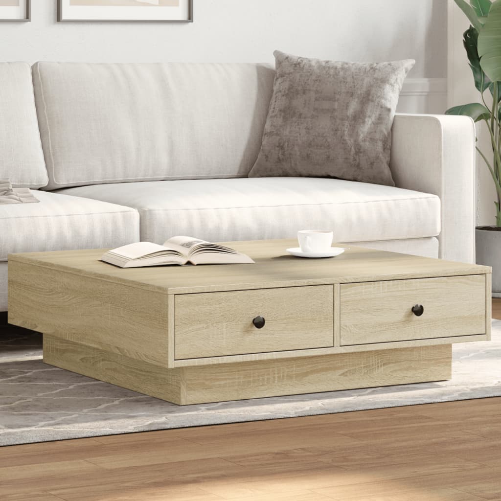 Table basse Chêne sonoma 90x90x28 cm Aggloméré - XIOS