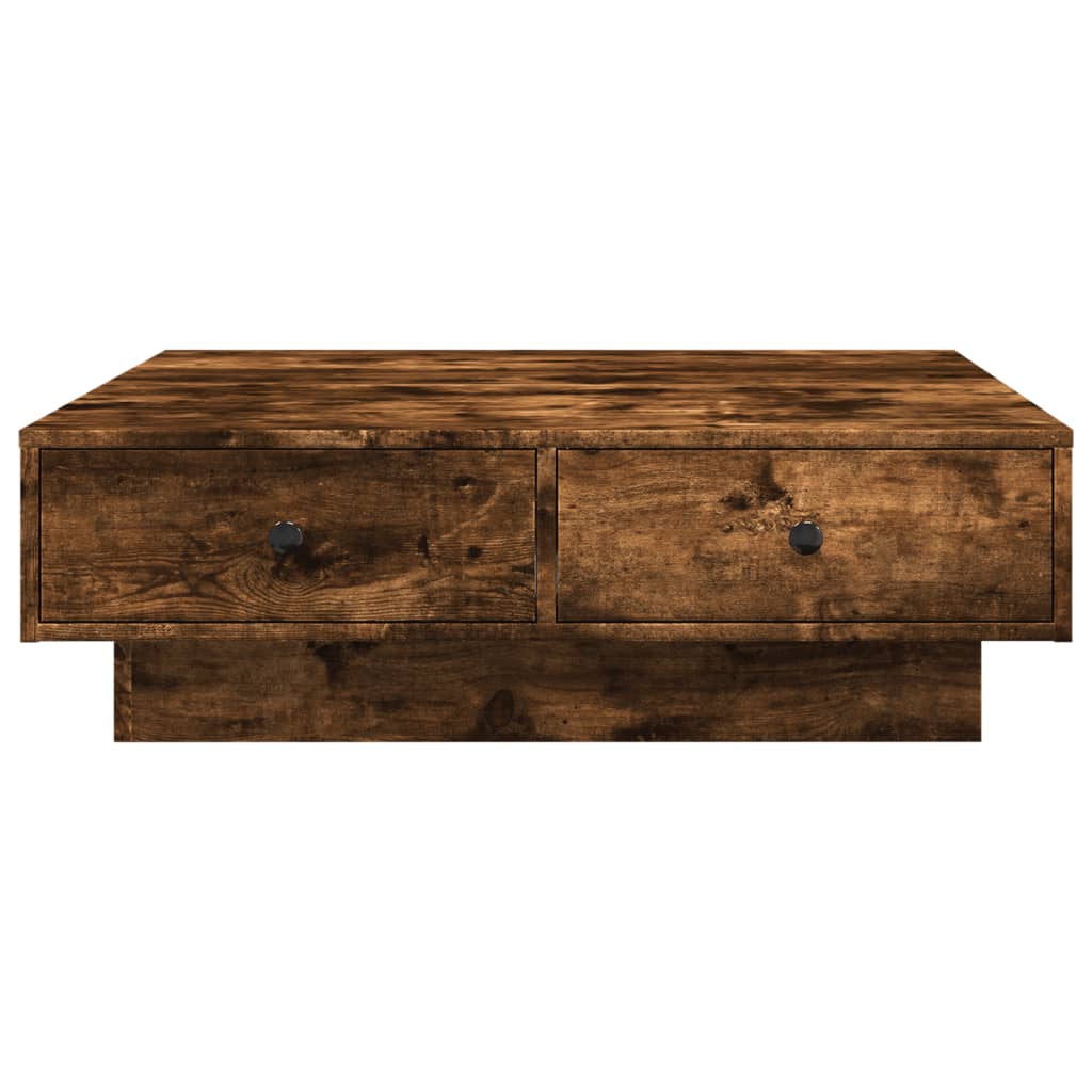 Table basse Chêne fumé 90x90x28 cm Bois d'ingénierie - XIOS