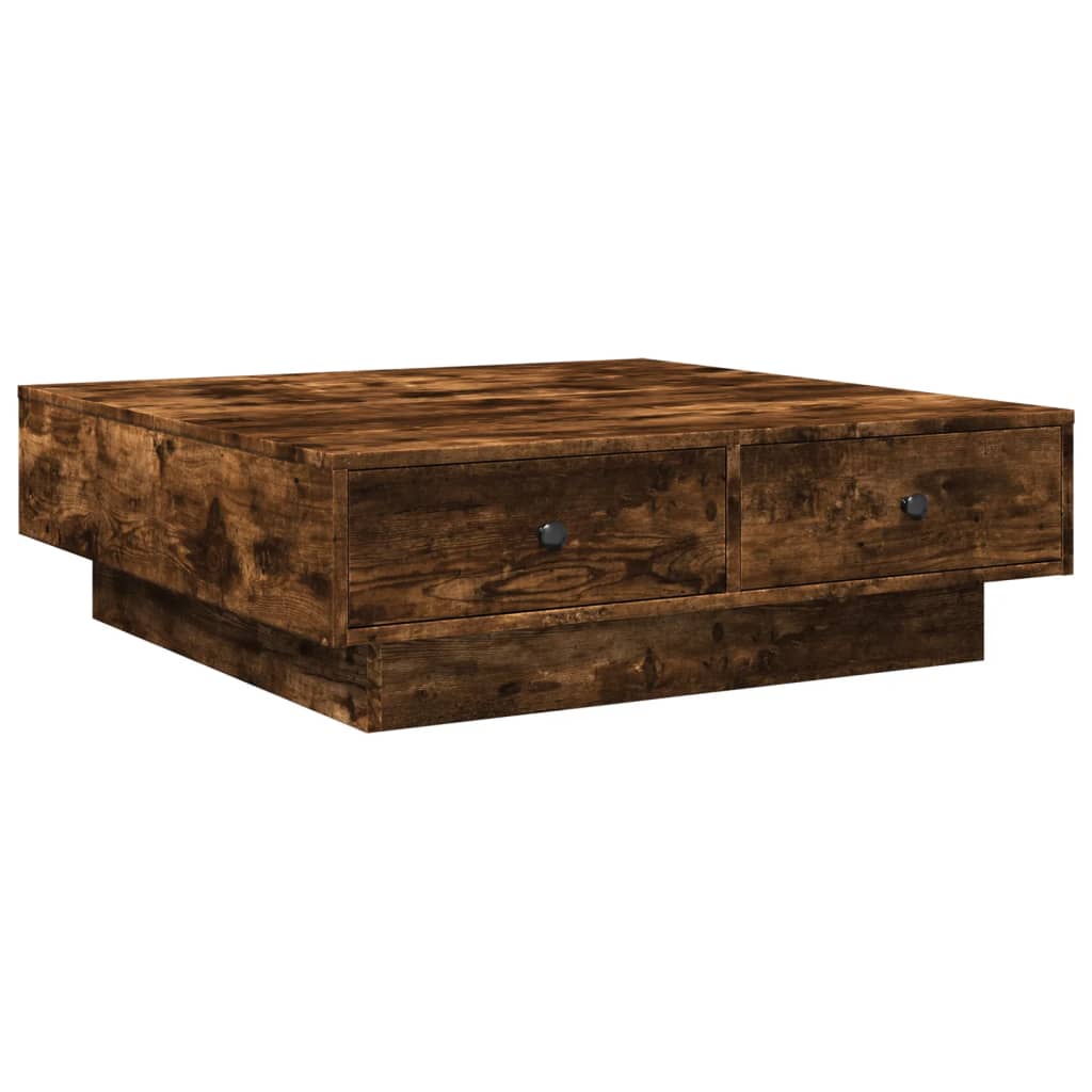 Table basse Chêne fumé 90x90x28 cm Bois d'ingénierie - XIOS