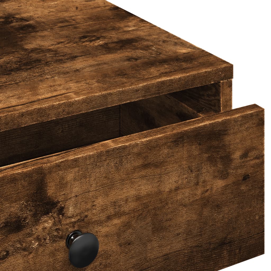 Table basse Chêne fumé 90x90x28 cm Bois d'ingénierie - XIOS