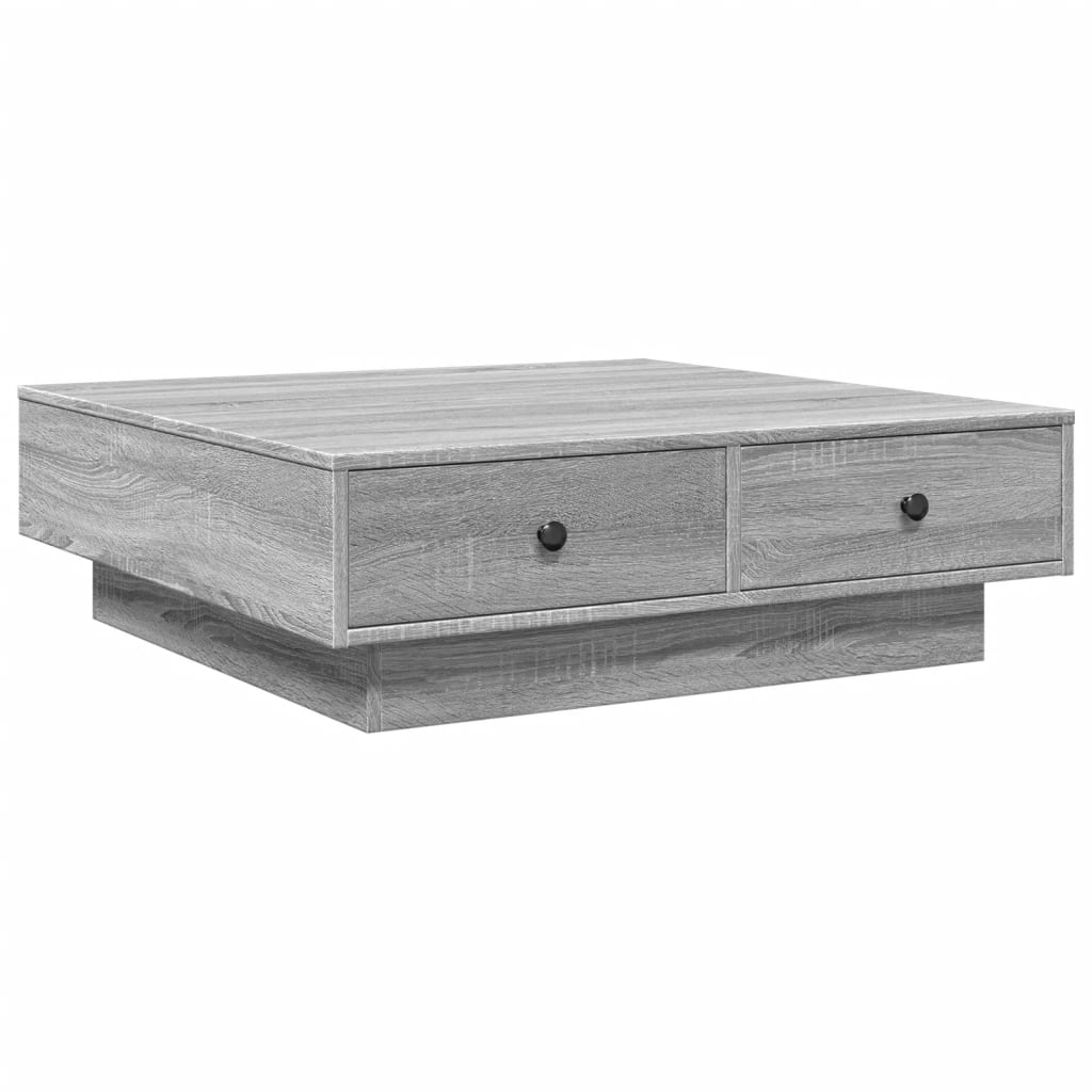 Table basse Sonoma gris 90x90x28 cm Bois d'ingénierie - XIOS