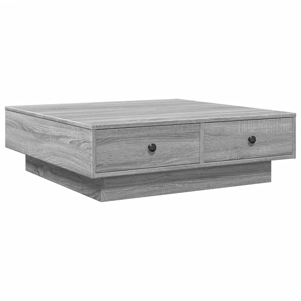 Table basse Sonoma gris 90x90x28 cm Bois d'ingénierie - XIOS