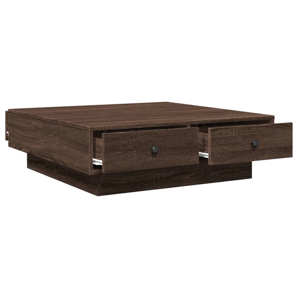 Table basse Chêne marron 90x90x28 cm Bois d'ingénierie - XIOS