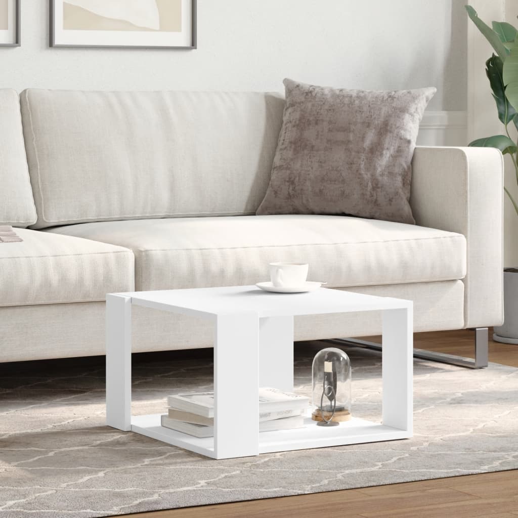 Table basse blanc 51,5x51,5x30 cm bois d'ingénierie - XIOS