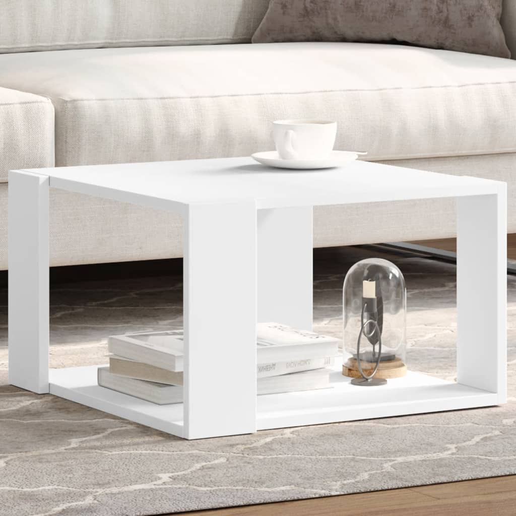 Table basse blanc 51,5x51,5x30 cm bois d'ingénierie - XIOS