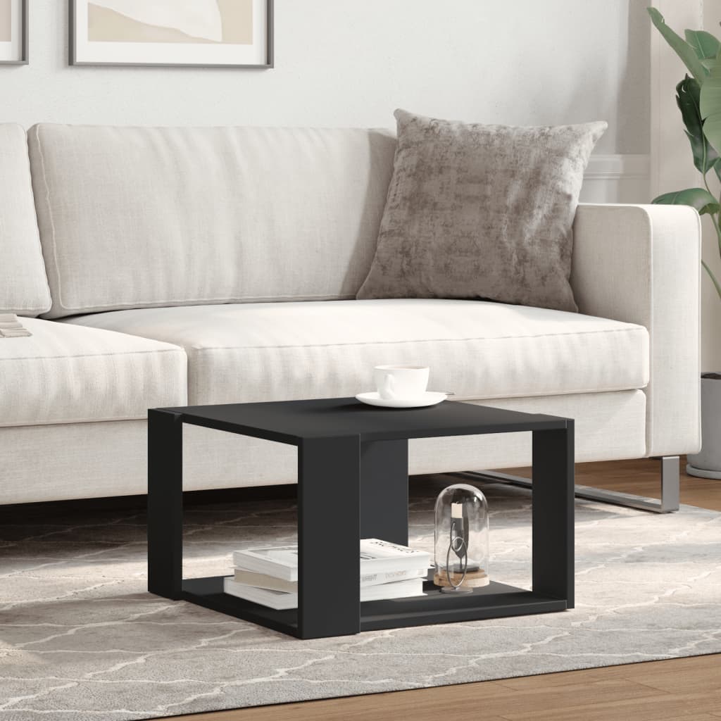 Table basse noir 51,5x51,5x30 cm bois d'ingénierie - XIOS