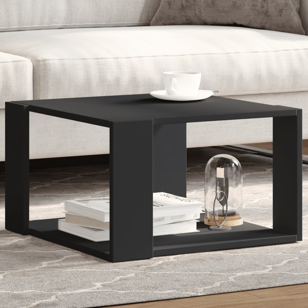 Table basse noir 51,5x51,5x30 cm bois d'ingénierie - XIOS
