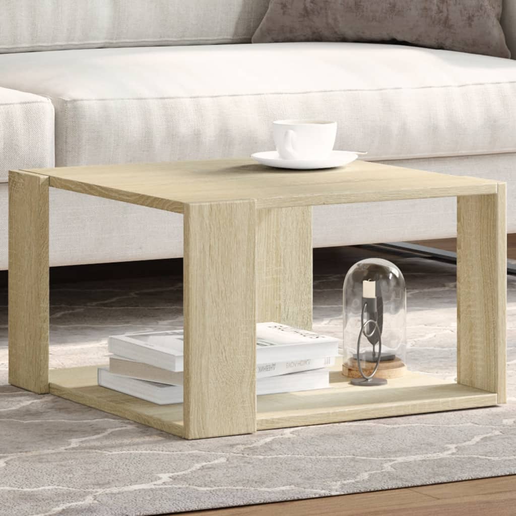 Table basse chêne sonoma 51,5x51,5x30 cm bois d'ingénierie - XIOS