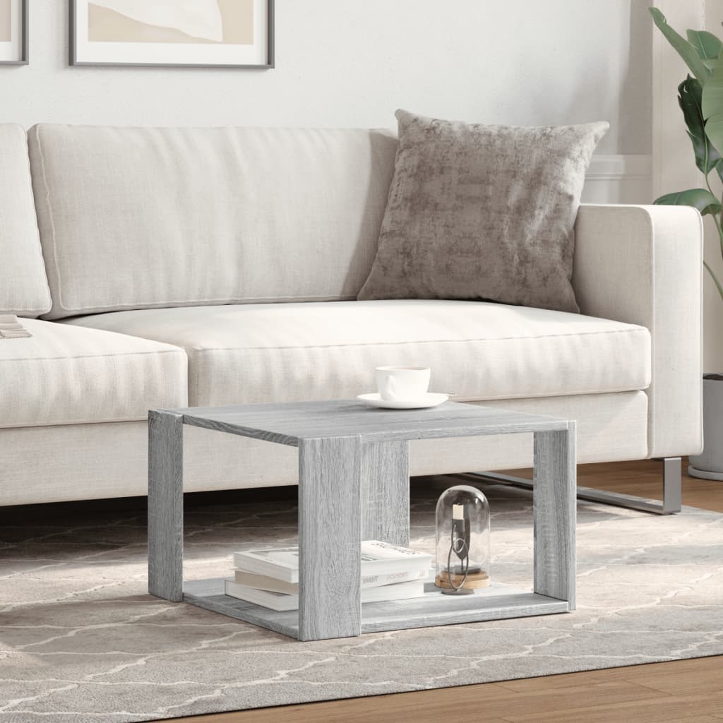 Table basse sonoma gris 51,5x51,5x30 cm bois d'ingénierie - XIOS