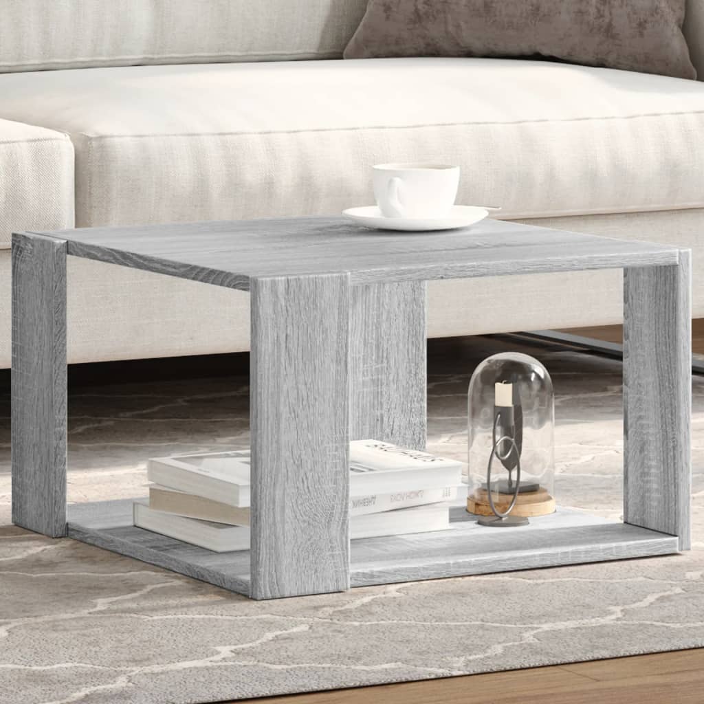 Table basse sonoma gris 51,5x51,5x30 cm bois d'ingénierie - XIOS