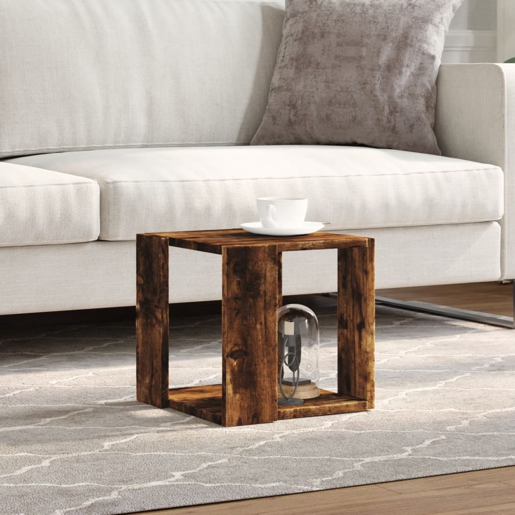 Table basse chêne fumé 32x32x30 cm bois d'ingénierie - XIOS