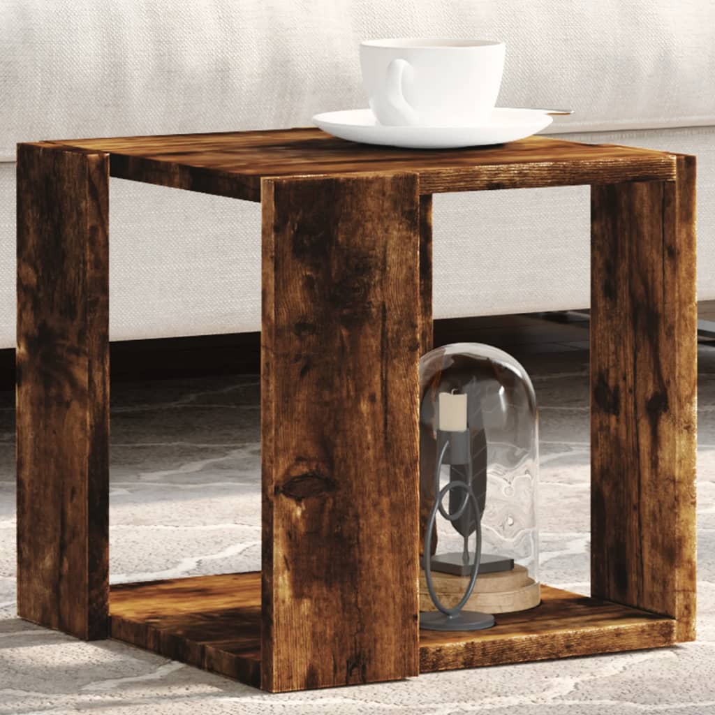 Table basse chêne fumé 32x32x30 cm bois d'ingénierie - XIOS