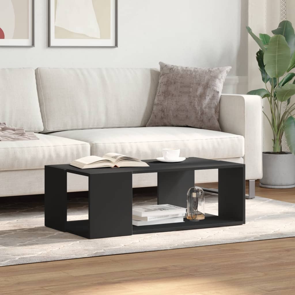 Table basse noir 89,5x48x30 cm bois d'ingénierie - XIOS