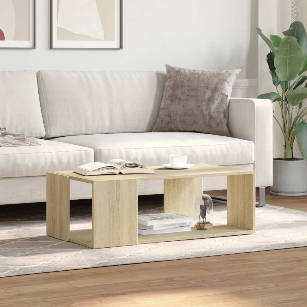 Table basse chêne sonoma 89,5x48x30 cm bois d'ingénierie - XIOS