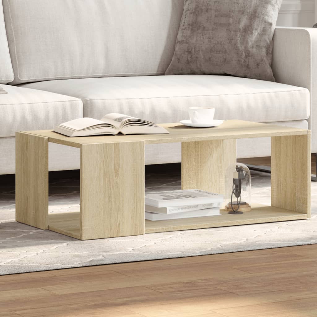 Table basse chêne sonoma 89,5x48x30 cm bois d'ingénierie - XIOS