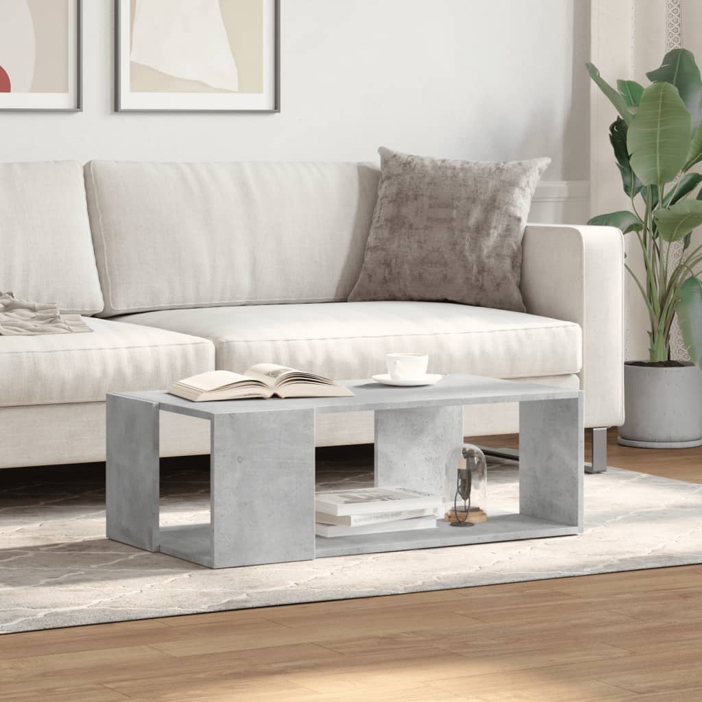 Table basse gris béton 89,5x48x30 cm bois d'ingénierie - XIOS