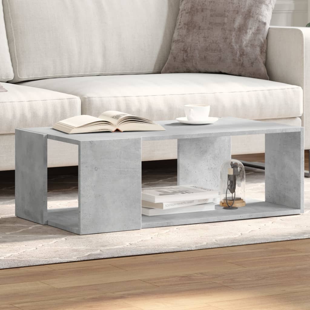 Table basse gris béton 89,5x48x30 cm bois d'ingénierie - XIOS