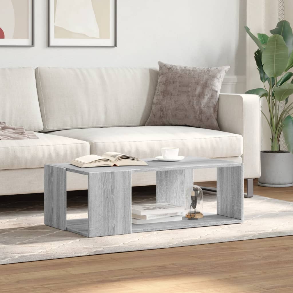 Table basse sonoma gris 89,5x48x30 cm bois d'ingénierie - XIOS