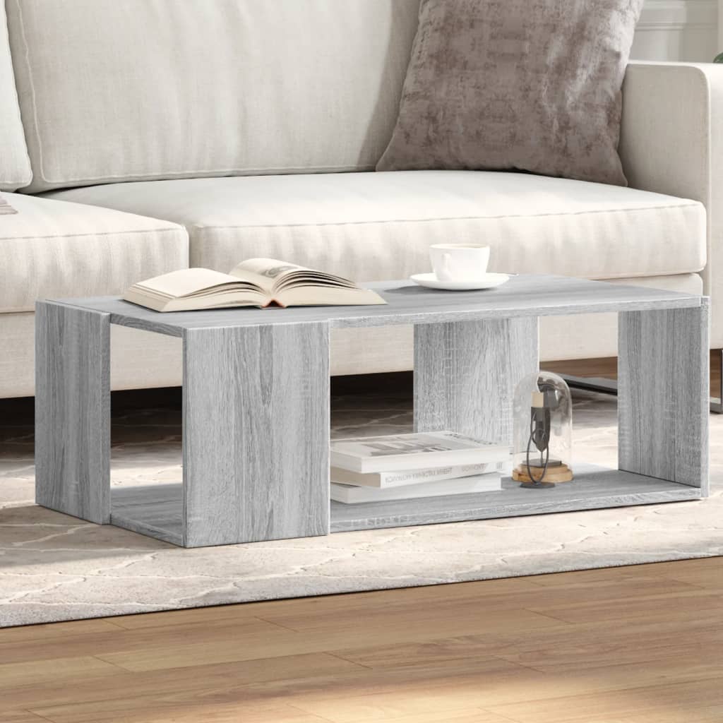 Table basse sonoma gris 89,5x48x30 cm bois d'ingénierie - XIOS