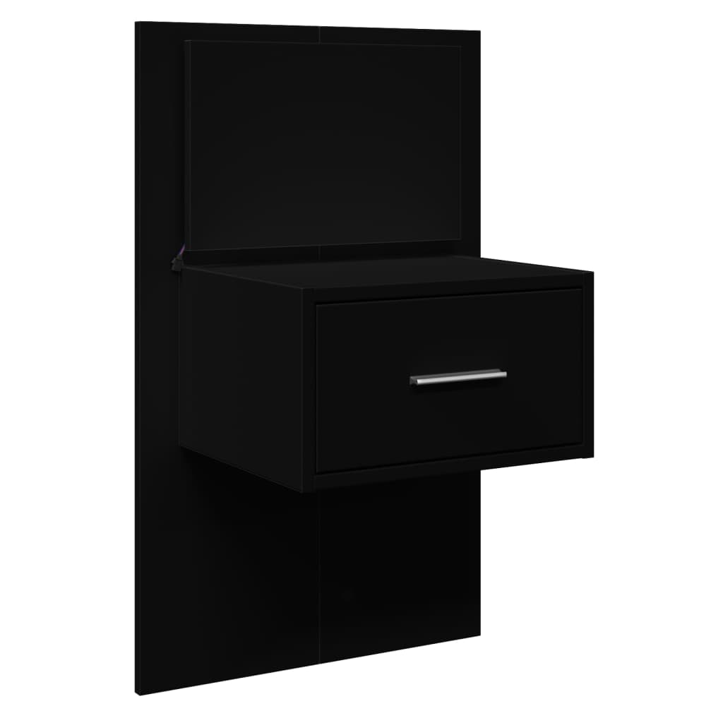 Table de chevet murale avec lumières LED noir - XIOS