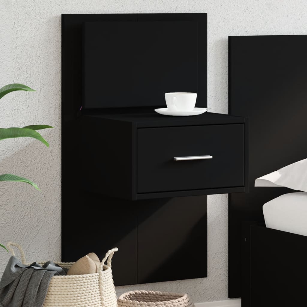 Table de chevet murale avec lumières LED noir - XIOS