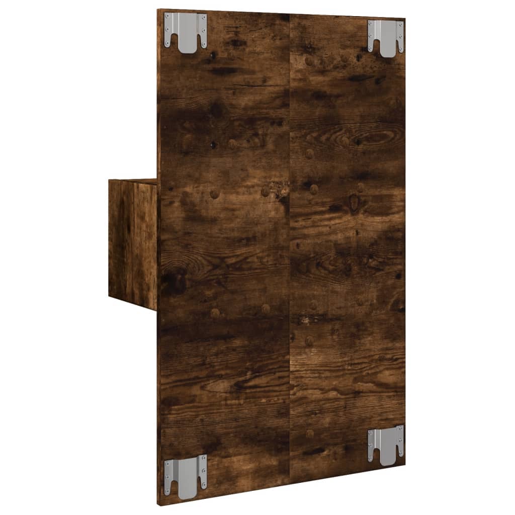 Tables de chevet murales avec lumières LED 2 pcs chêne fumé - XIOS