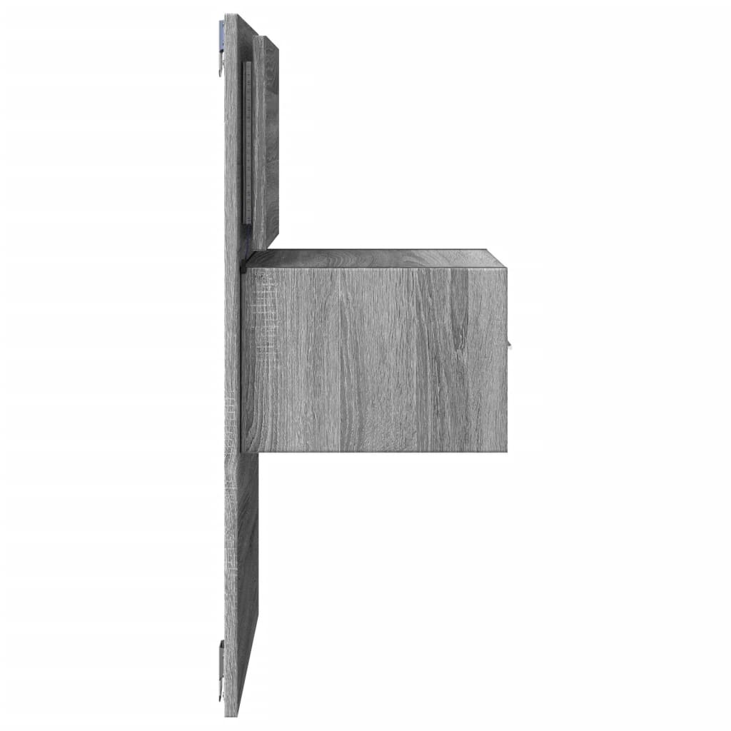 Table de chevet murale avec lumières LED sonoma gris - XIOS