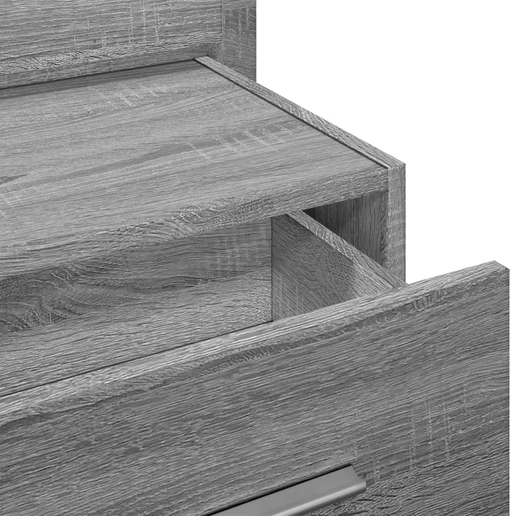 Table de chevet murale avec lumières LED sonoma gris - XIOS