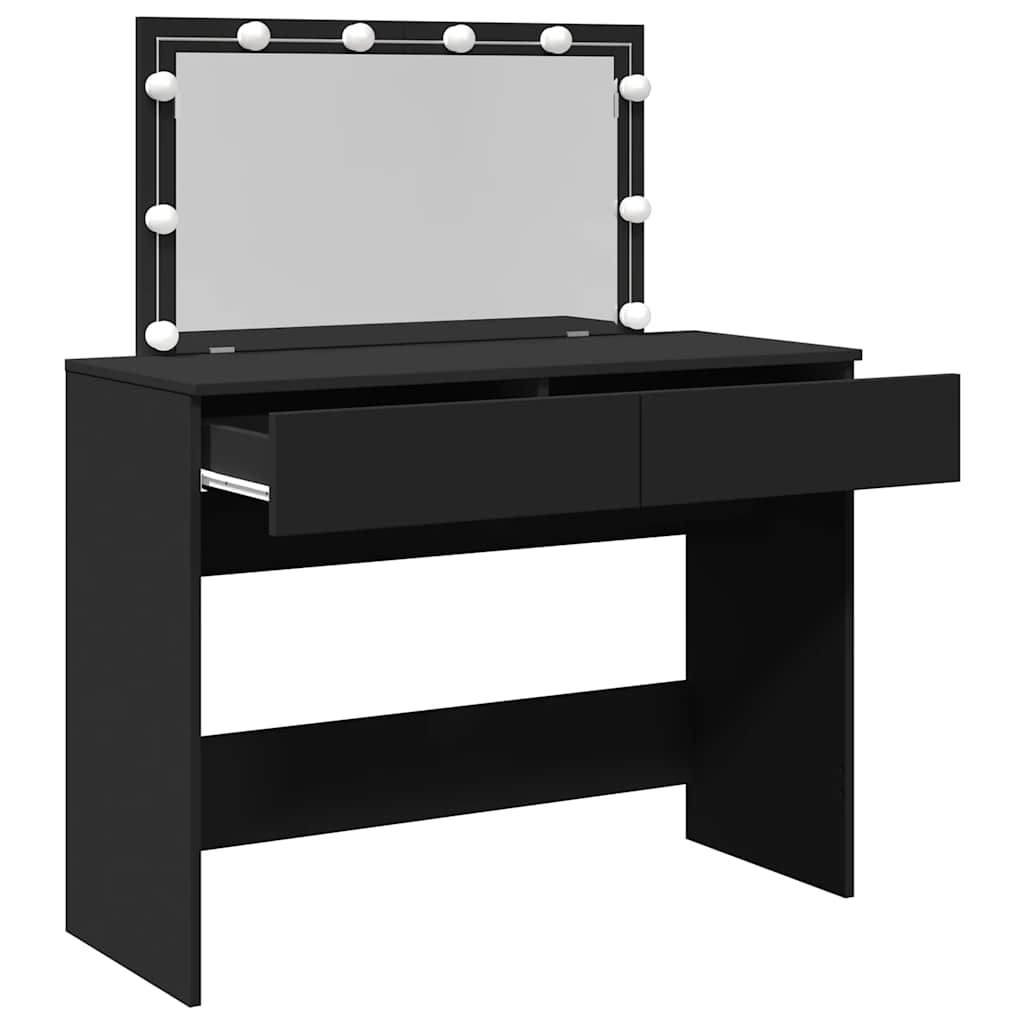 Coiffeuse avec LED noir 100x40x120 cm - XIOS