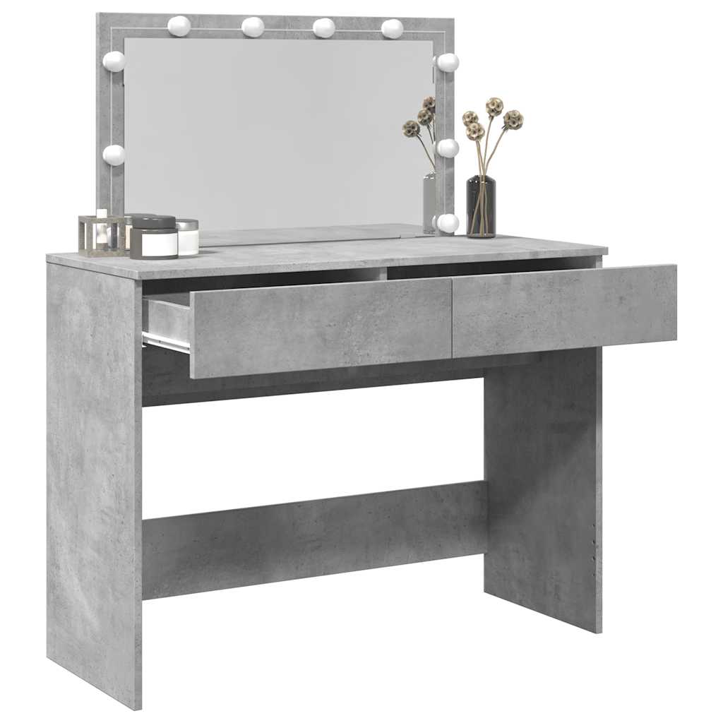 Coiffeuse avec LED gris béton 100x40x120 cm - XIOS