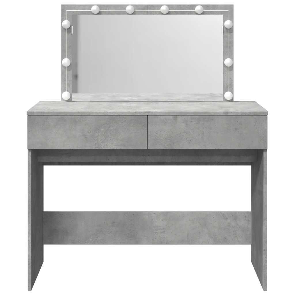 Coiffeuse avec LED gris béton 100x40x120 cm - XIOS