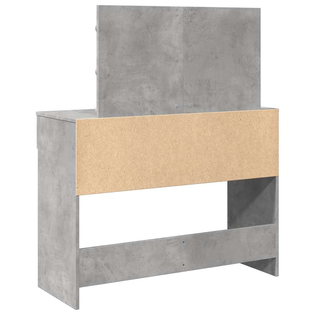 Coiffeuse avec LED gris béton 100x40x120 cm - XIOS