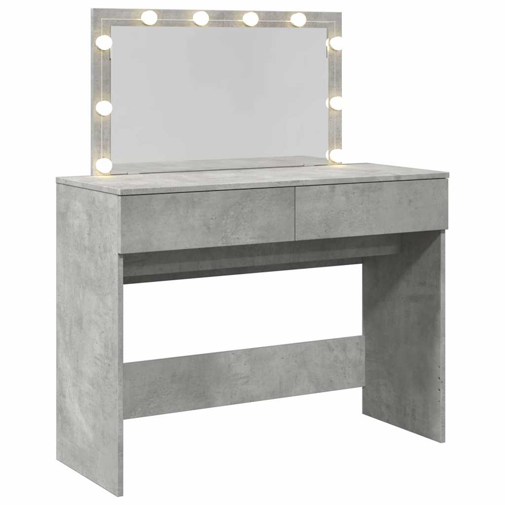 Coiffeuse avec LED gris béton 100x40x120 cm - XIOS