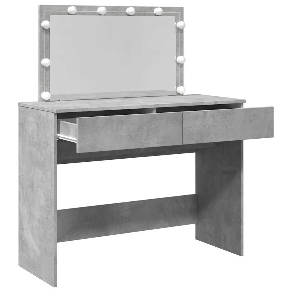Coiffeuse avec LED gris béton 100x40x120 cm - XIOS